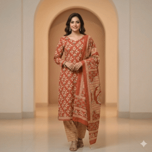 Salwar Suit Rust Orange