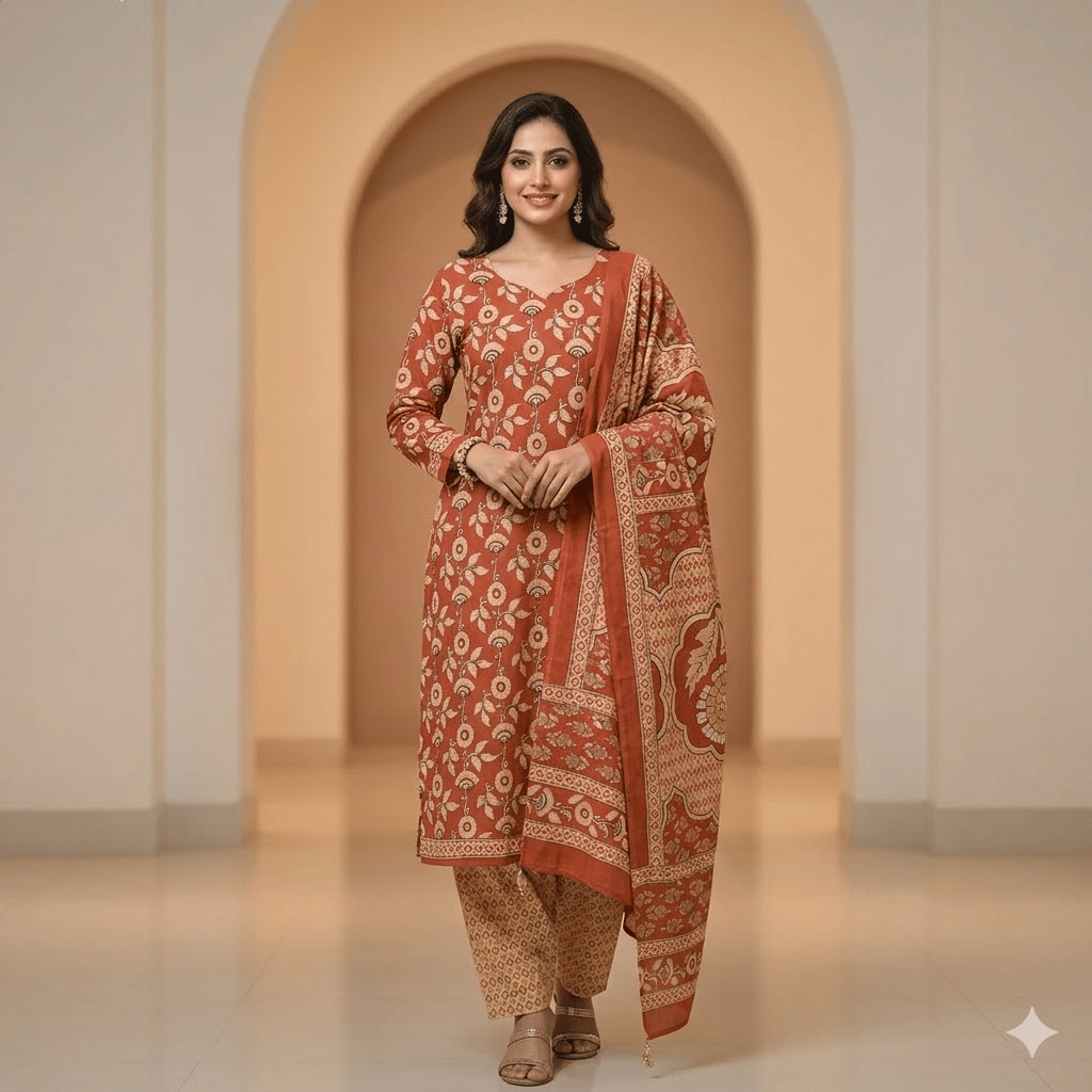 Salwar Suit Rust Orange