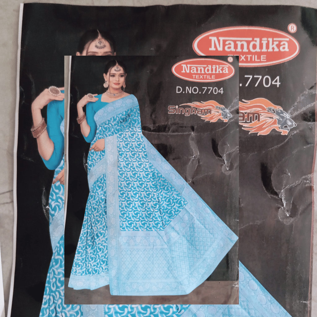 Sky Blue Saree - Image 2