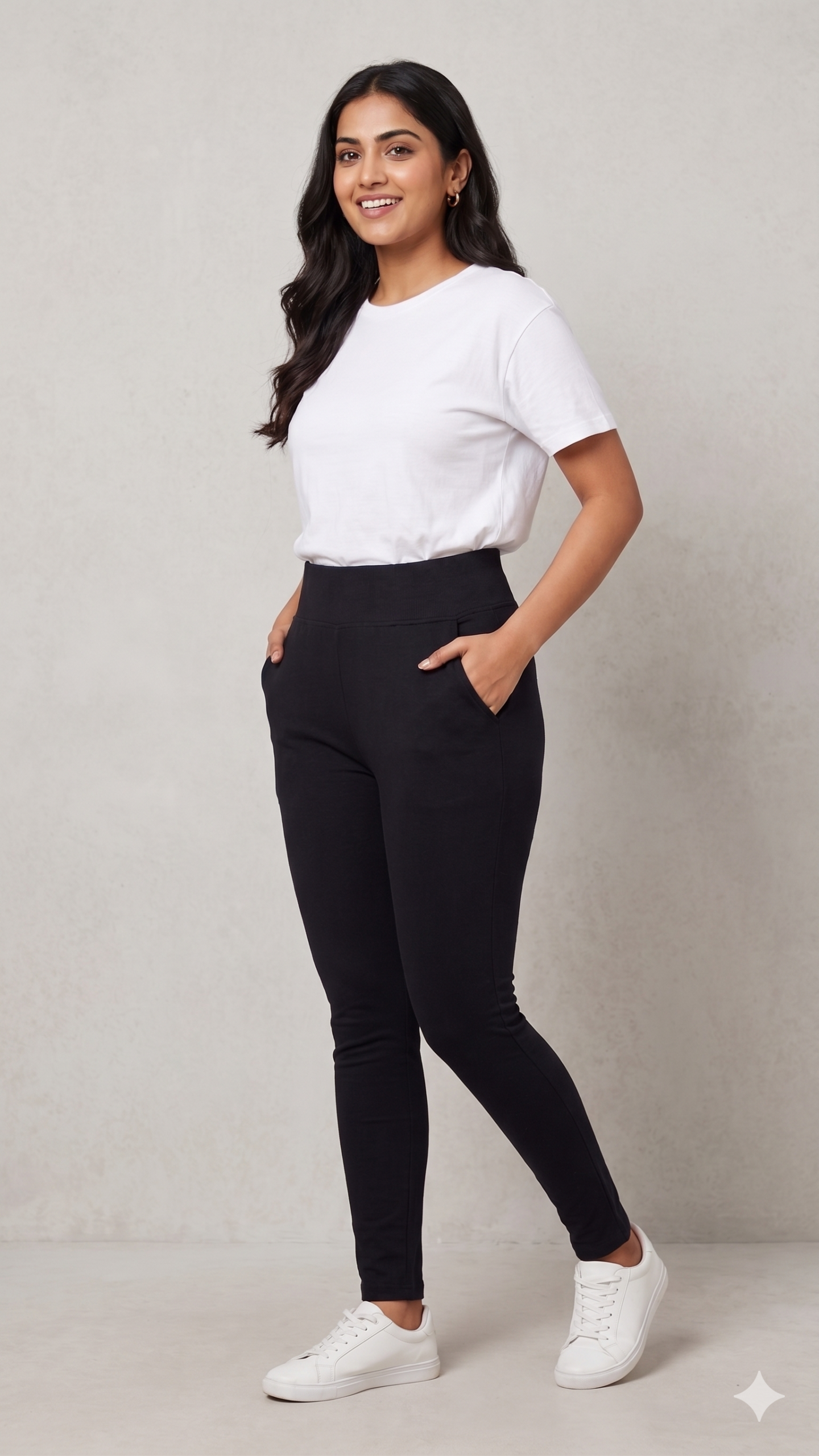 Length Cotton Stretch Pants
